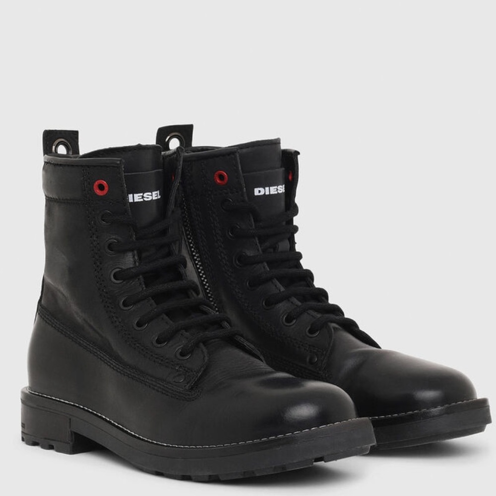COPY - DIESEL Combat boots in smooth leather